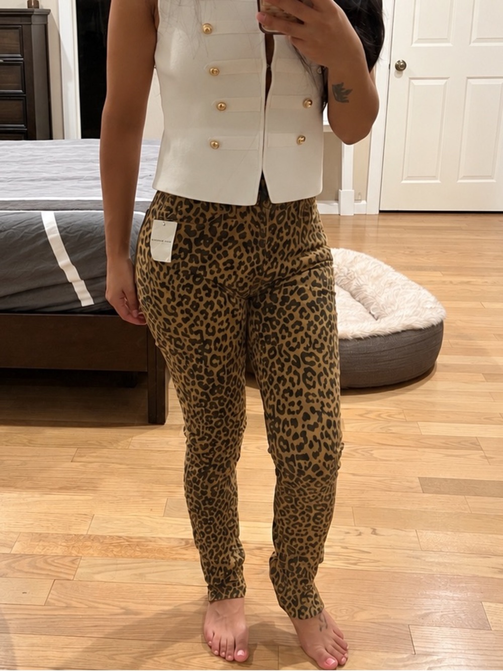 Lucky Brand Leopard Print Skinny Pants - Brown/Black